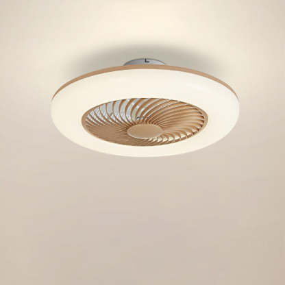 Modern Round Iron Acrylic LED Semi-Flush Fan Light
