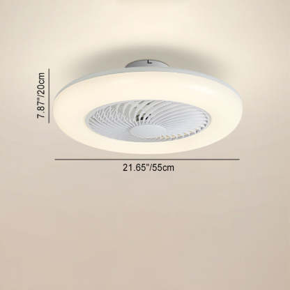 Modern Round Iron Acrylic LED Semi-Flush Fan Light