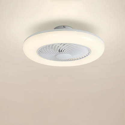 Modern Round Iron Acrylic LED Semi-Flush Fan Light