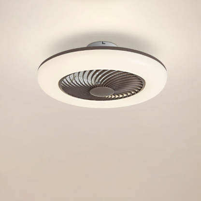 Modern Round Iron Acrylic LED Semi-Flush Fan Light