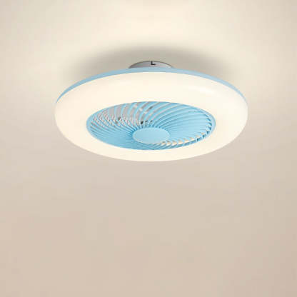 Modern Round Iron Acrylic LED Semi-Flush Fan Light