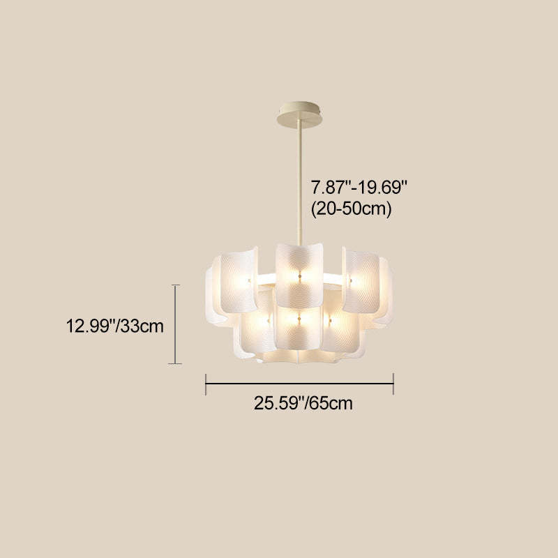 Japanese Dome Aluminum Acrylic LED Chandelier