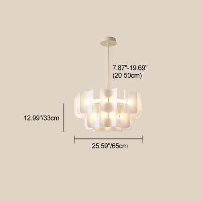 Japanese Dome Aluminum Acrylic LED Chandelier