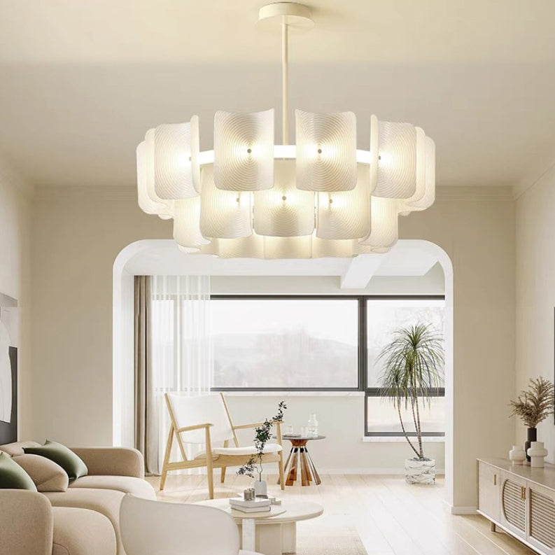 Japanese Dome Aluminum Acrylic LED Chandelier