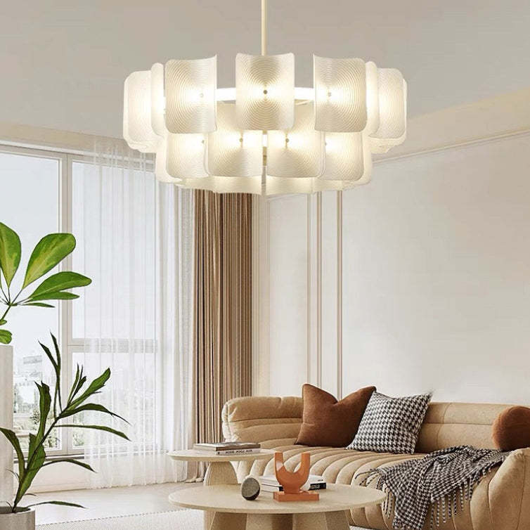 Japanese Dome Aluminum Acrylic LED Chandelier