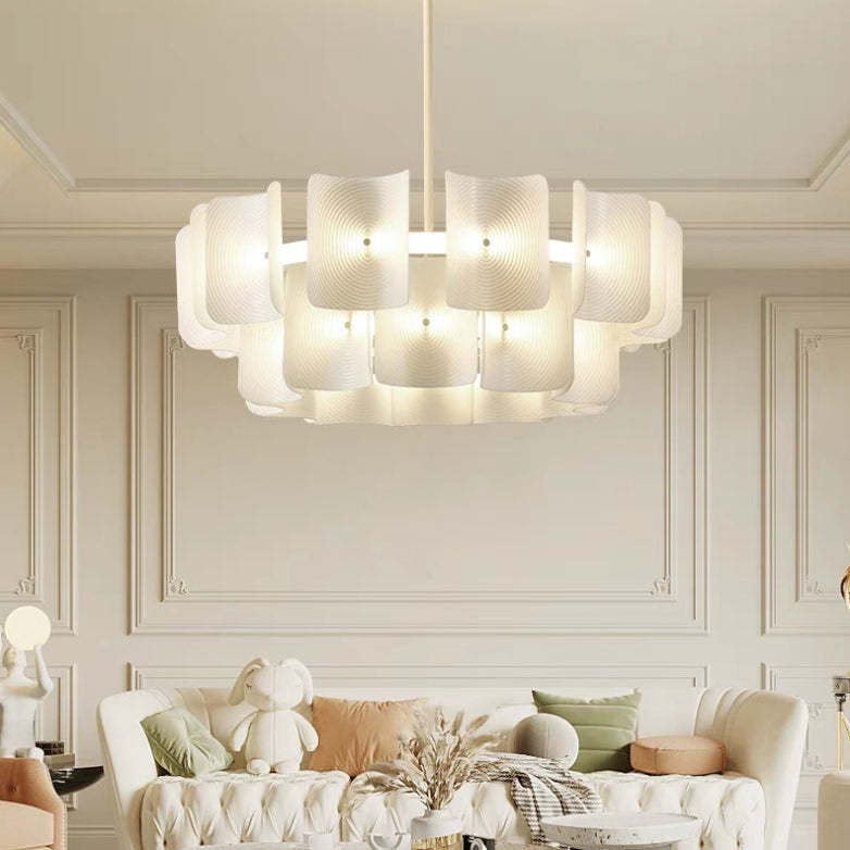 Japanese Dome Aluminum Acrylic LED Chandelier