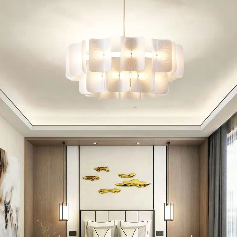 Japanese Dome Aluminum Acrylic LED Chandelier