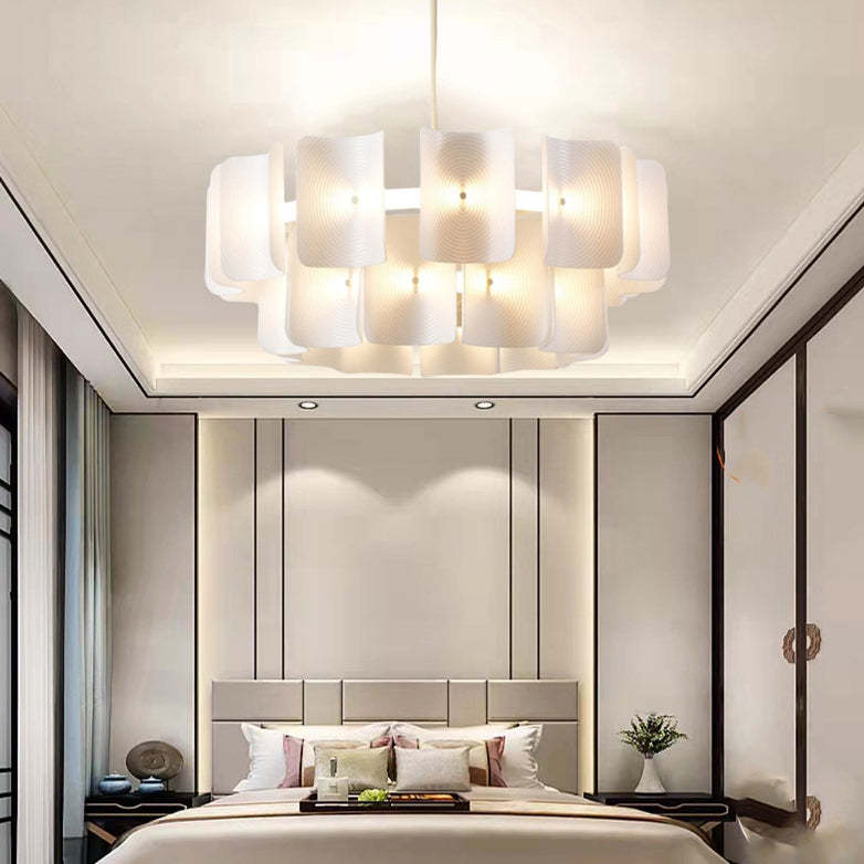 Japanese Dome Aluminum Acrylic LED Chandelier