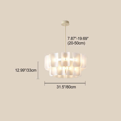 Japanese Dome Aluminum Acrylic LED Chandelier