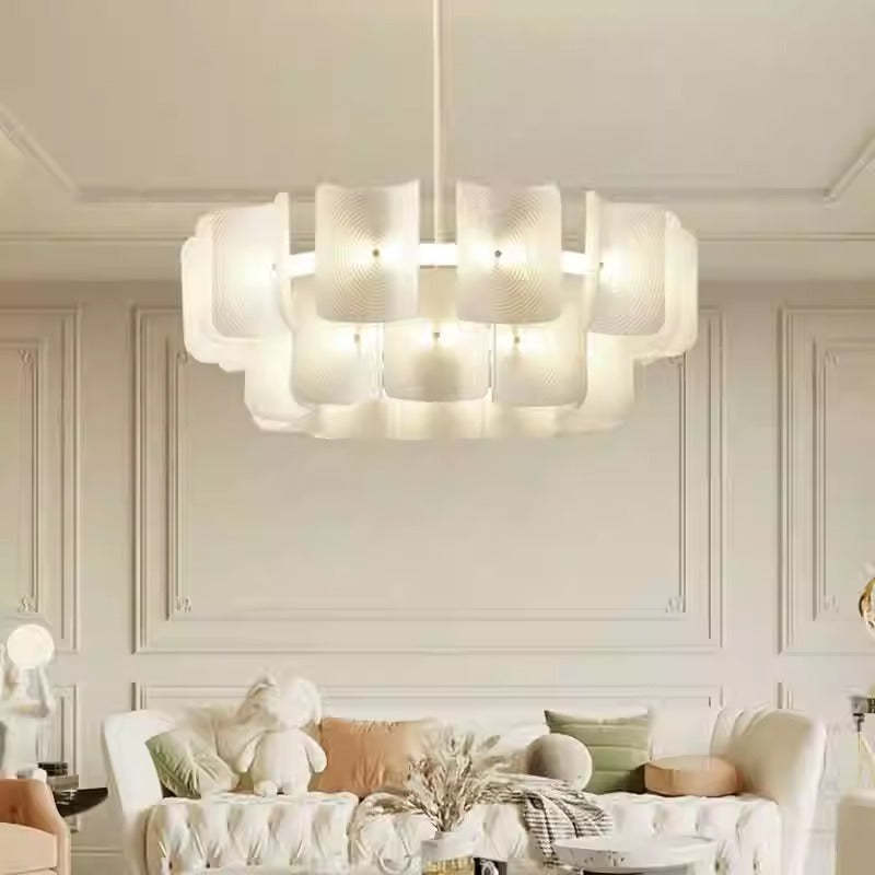 Japanese Dome Aluminum Acrylic LED Chandelier