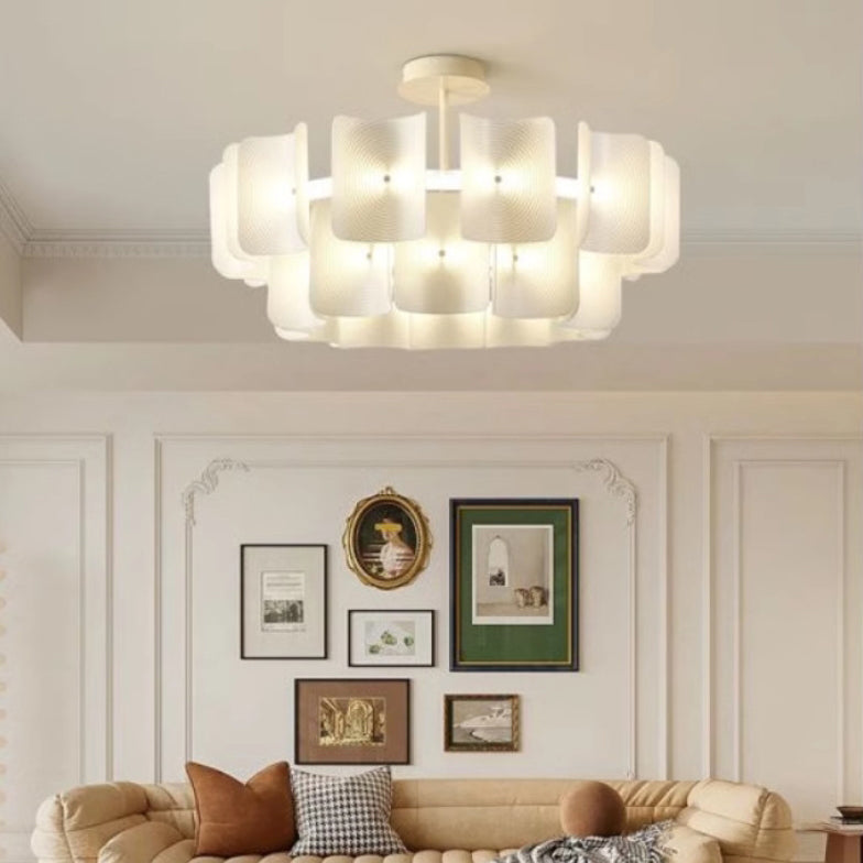 Japanese Dome Aluminum Acrylic LED Chandelier