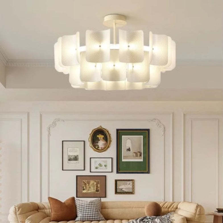 Japanese Dome Aluminum Acrylic LED Chandelier