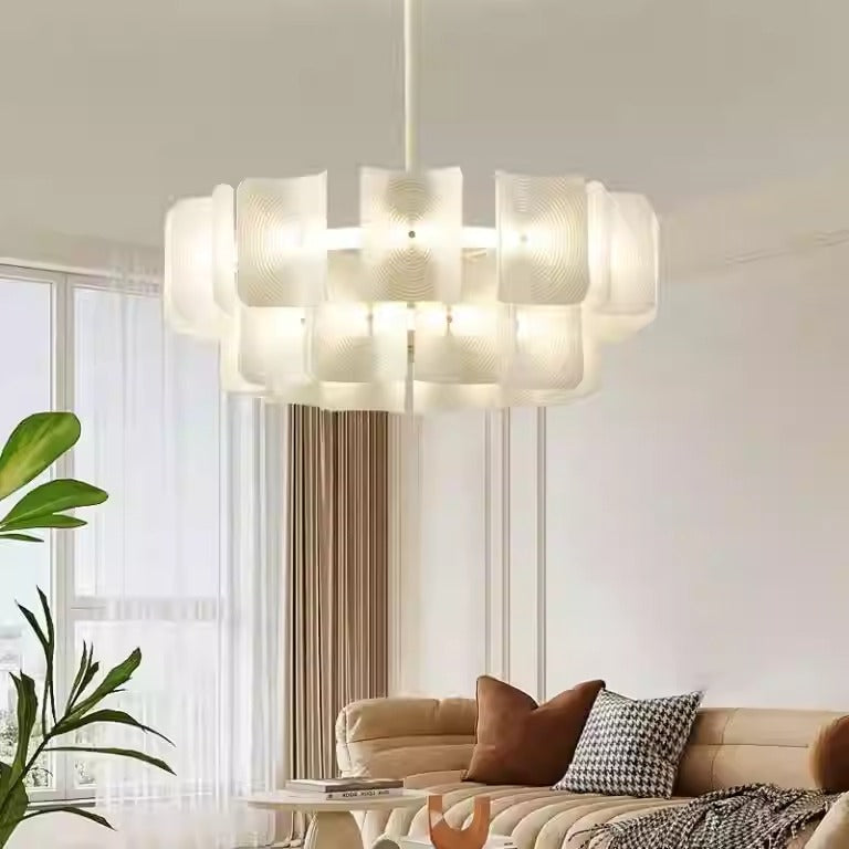 Japanese Dome Aluminum Acrylic LED Chandelier