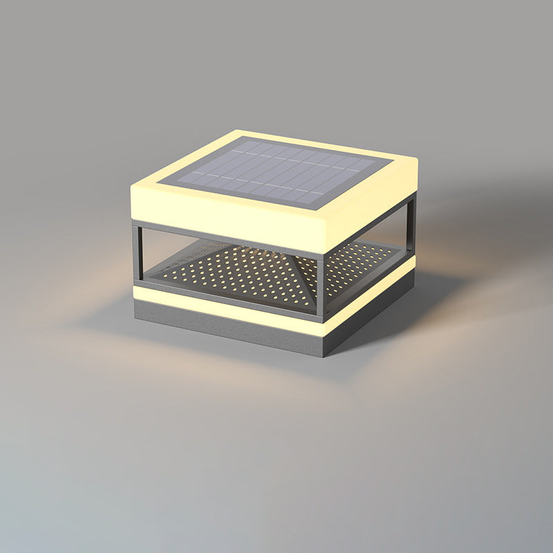Industrial Solar Stainless Square LED Outdoor Post Light