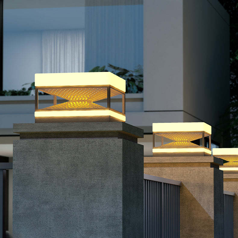 Industrial Solar Stainless Square LED Outdoor Post Light