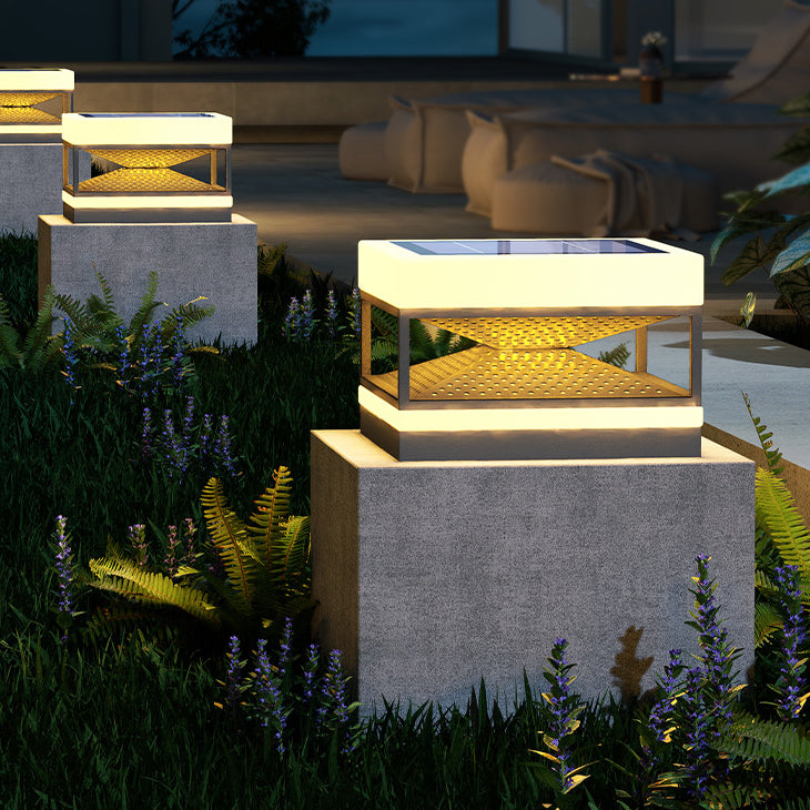 Industrial Solar Stainless Square LED Outdoor Post Light