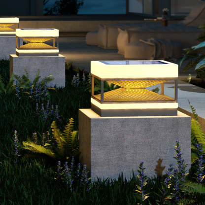 Industrial Solar Stainless Square LED Outdoor Post Light