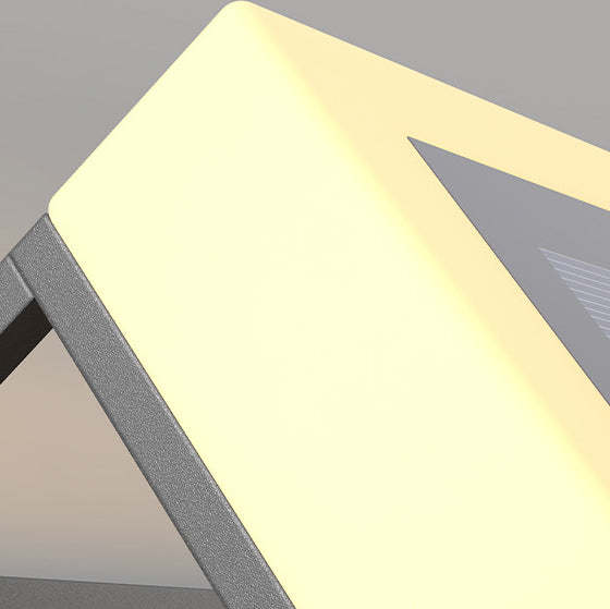Industrial Solar Stainless Square LED Outdoor Post Light — Warm Light(3000K) / Hardwired - 220V-240V For UK/AU