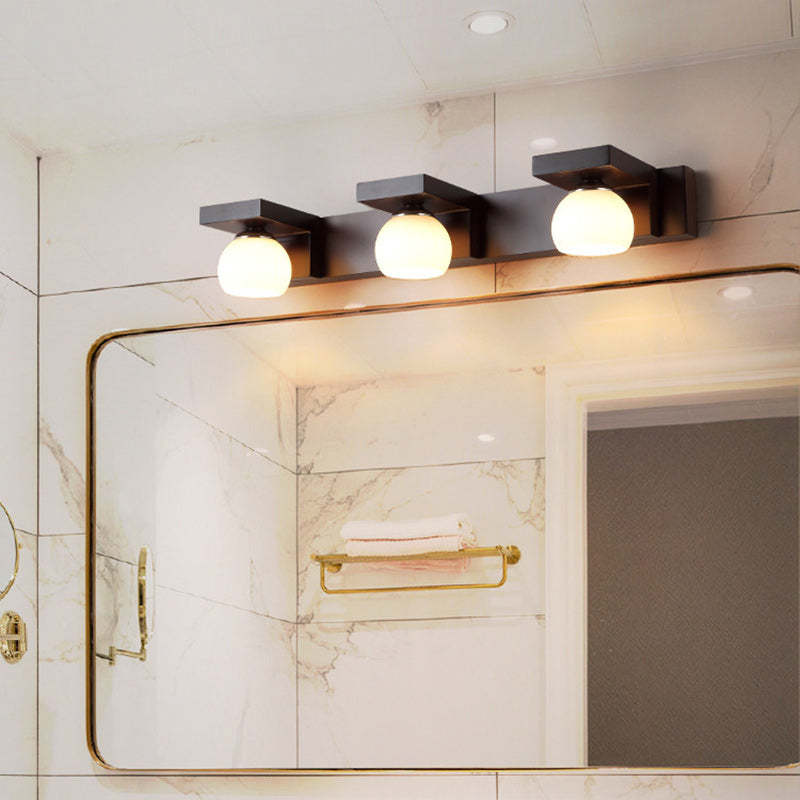 Nordic Rectangle Solid Wood Glass Vanity Wall Sconce — 2 / 220V-240V For UK/AU
