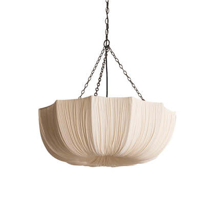 French Petal Fabric Iron Chandelier