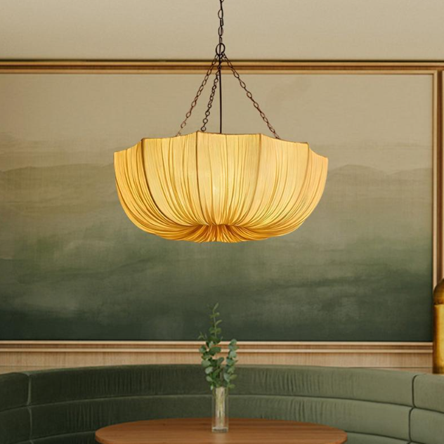 French Petal Fabric Iron Chandelier