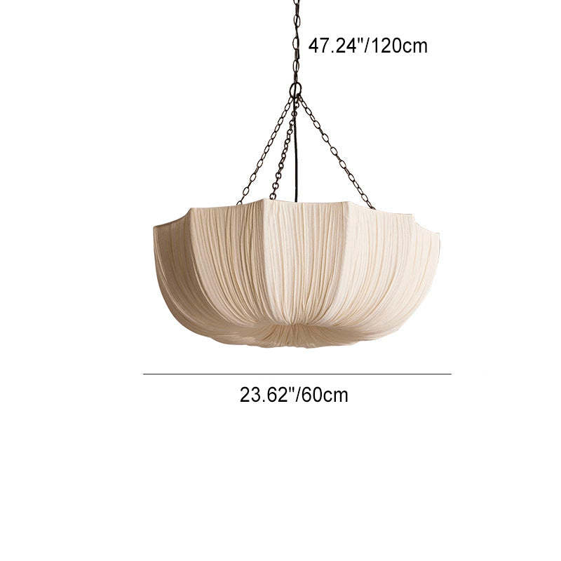 French Petal Fabric Iron Chandelier