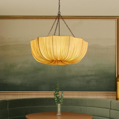 French Petal Fabric Iron Chandelier