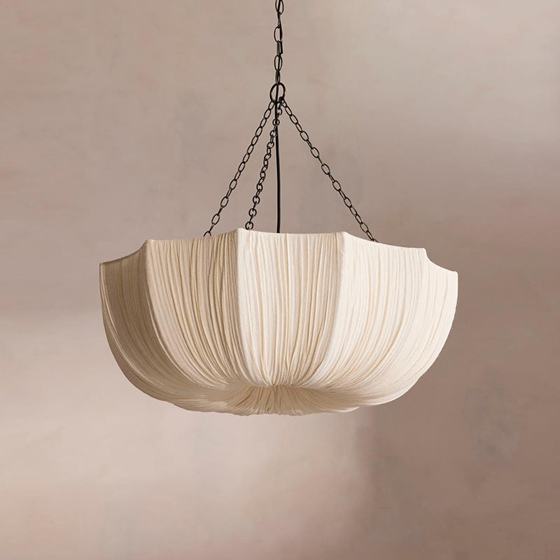 French Petal Fabric Iron Chandelier