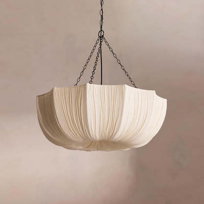 French Petal Fabric Iron Chandelier