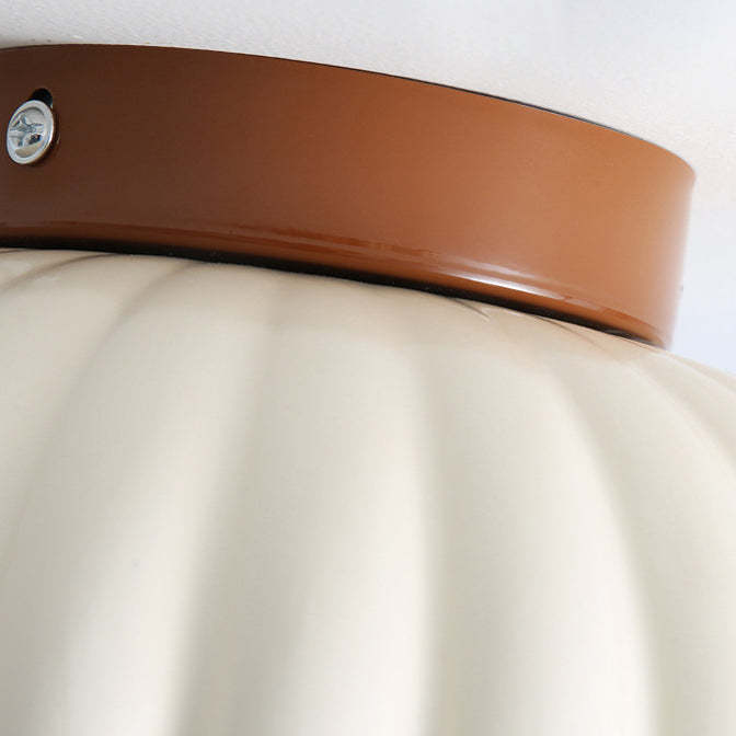 Nordic Cream Iron Bud Dome 1-Light Ceiling Light