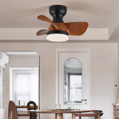 Retro Three Fan Blade Iron Acrylic LED Fan Light