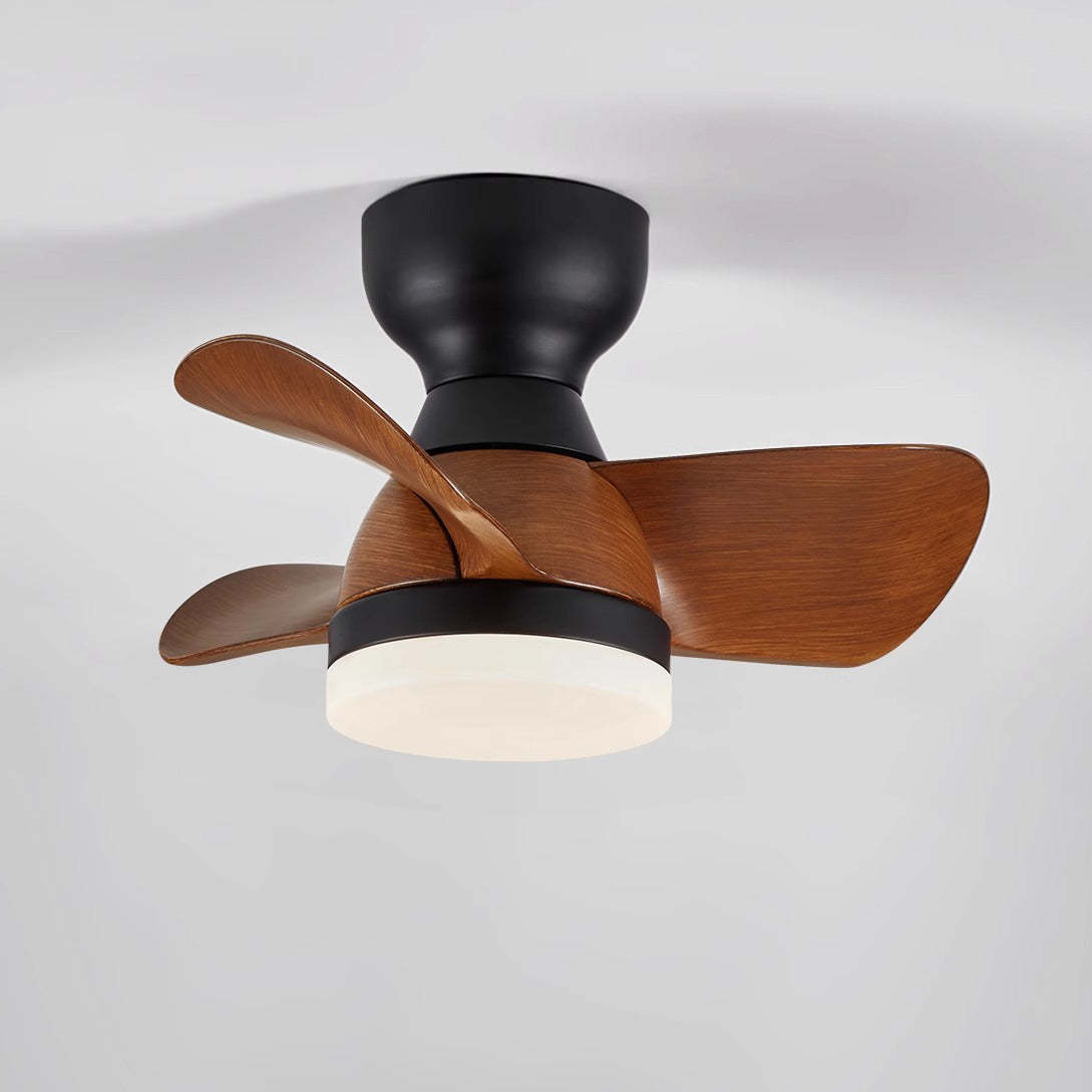 Retro Three Fan Blade Iron Acrylic LED Fan Light