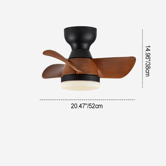 Retro Three Fan Blade Iron Acrylic LED Fan Light