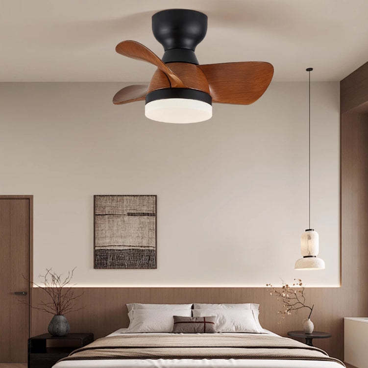 Retro Three Fan Blade Iron Acrylic LED Fan Light