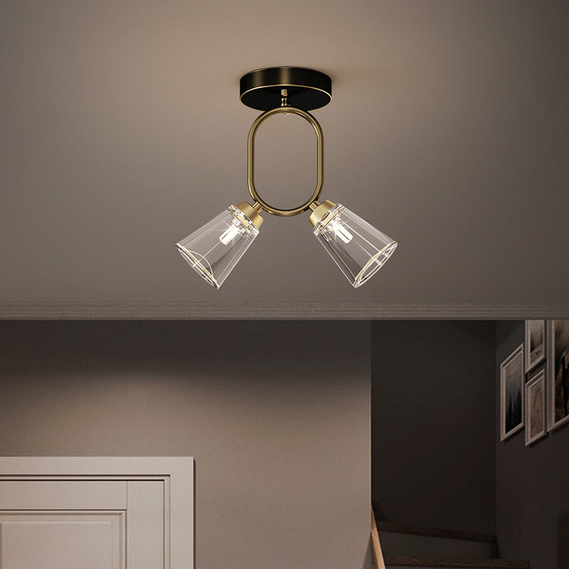 Scandinavian Copper Dome 2-Light Ceiling Light