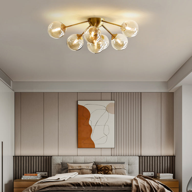 Nordic Copper Bubble Dome 7/10-Light Ceiling Light