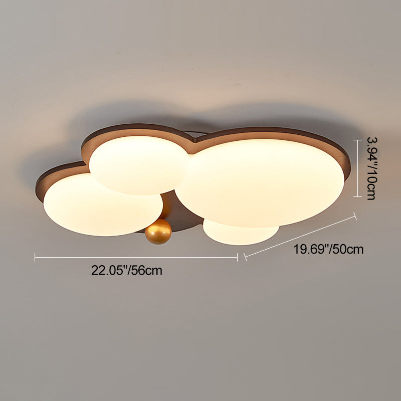 Retro Rubber Wood Golden Sphere Ceiling Light — Wood Color / Infinitely Dimmable / 220V-240V For UK/AU