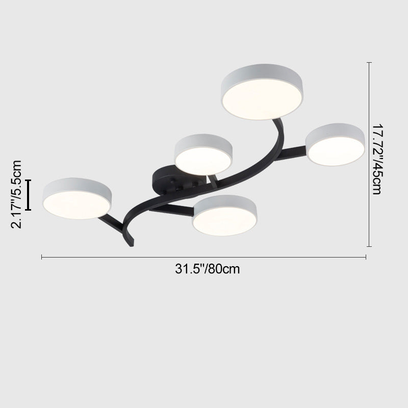 Scandinavian Tree Branch Dome Ceiling Light — 3 - Black / Warm Light(3000K) / 110V-120V For US/CA
