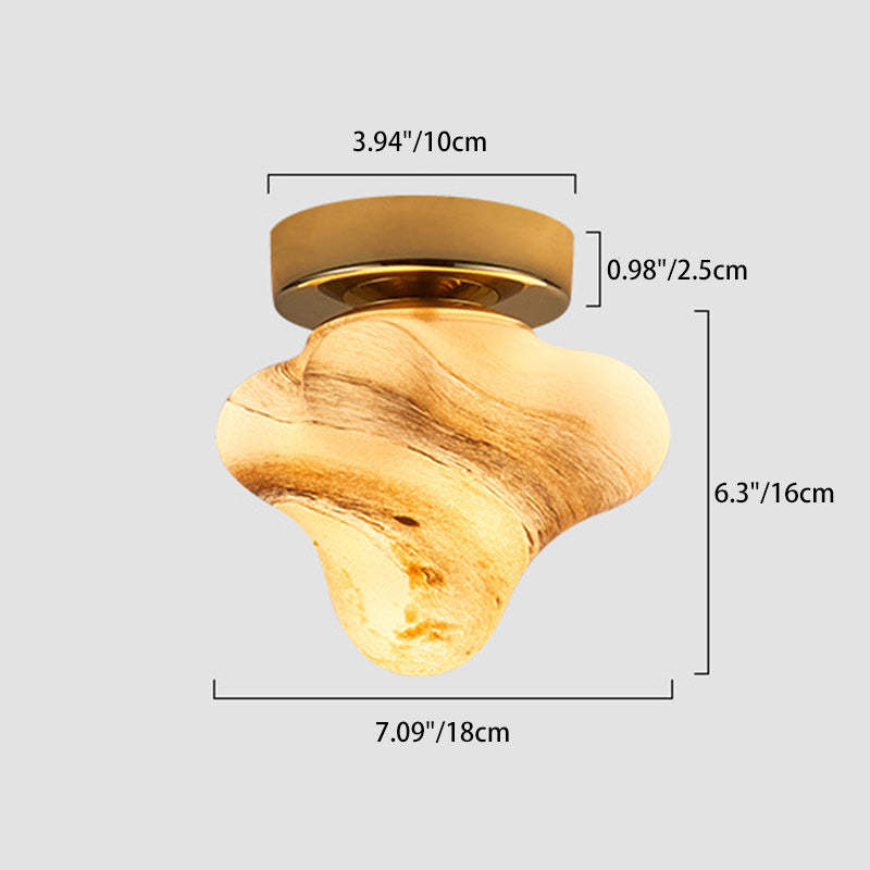 Contemporary Starfish Glass Dome Ceiling Light — Brown / 220V-240V For UK/AU