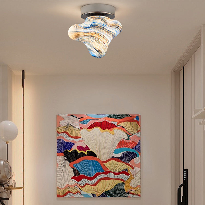 Contemporary Starfish Glass Dome Ceiling Light — Brown / 110V-120V For US/CA