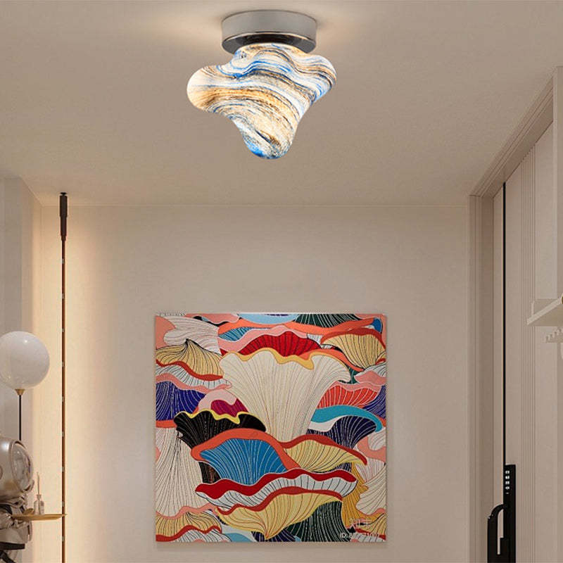 Contemporary Starfish Glass Dome Ceiling Light — Brown / 110V-120V For US/CA