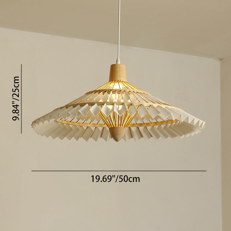 Japanese Dome Umbrella Bamboo Parchment Weaving Chandelier — 110V-120V For US/CA