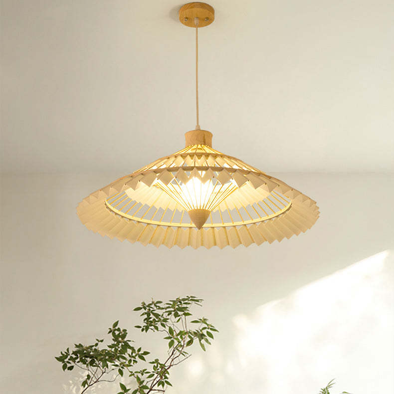Japanese Dome Umbrella Bamboo Parchment Weaving Chandelier