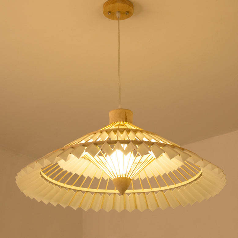 Japanese Dome Umbrella Bamboo Parchment Weaving Chandelier