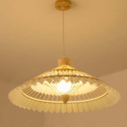 Japanese Dome Umbrella Bamboo Parchment Weaving Chandelier