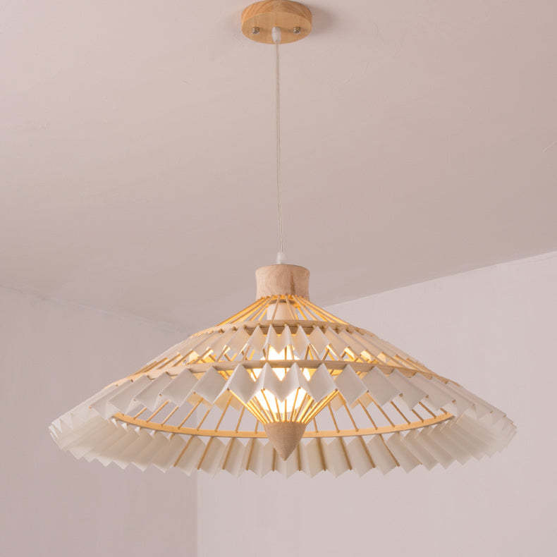 Japanese Dome Umbrella Bamboo Parchment Weaving Chandelier