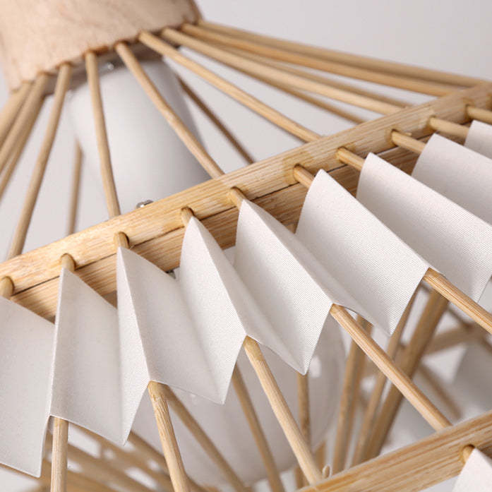 Japanese Dome Umbrella Bamboo Parchment Weaving Chandelier — 220V-240V For UK/AU