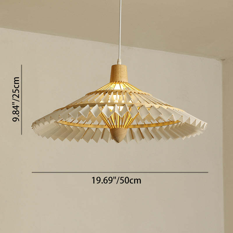 Japanese Dome Umbrella Bamboo Parchment Weaving Chandelier — 110V-120V For US/CA