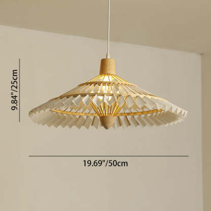 Japanese Dome Umbrella Bamboo Parchment Weaving Chandelier — 110V-120V For US/CA