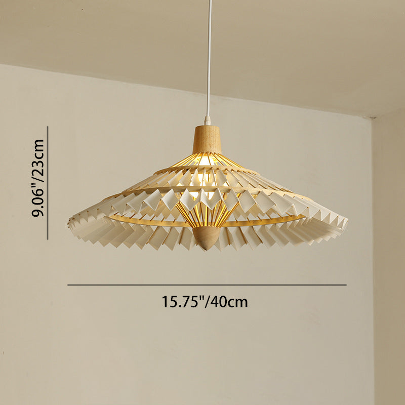 Japanese Dome Umbrella Bamboo Parchment Weaving Chandelier — 220V-240V For UK/AU